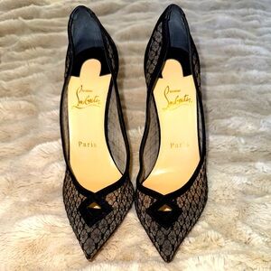 Christian Louboutin Black Mesh Pumps pre owned